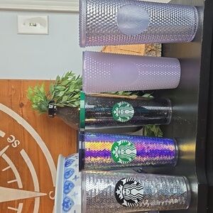 Starbucks Tumblers-Assorted Lot Of 5 Colorful Venti-24 Oz